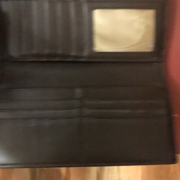 COACH Signature Jacquard With Leather Trim Tri Fold Wallet - Snap Closure - Picture 7 of 10